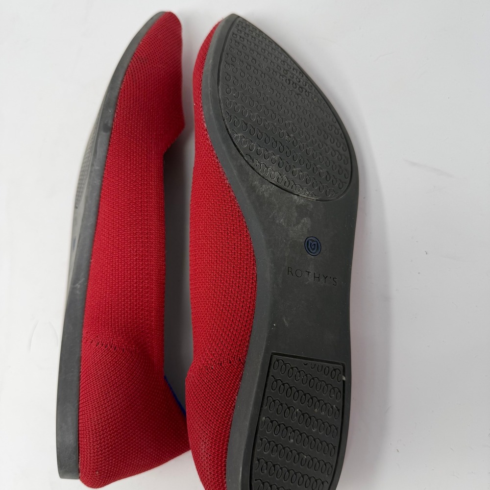 Rothy's The Point Flat Shoe Red Sustainable Knit Women Size 10 - Picture 12 of 13